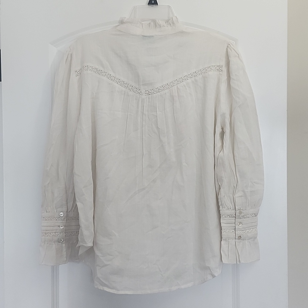Sundance Elegant White Women's Blouse Petite Large - Picture 6 of 13